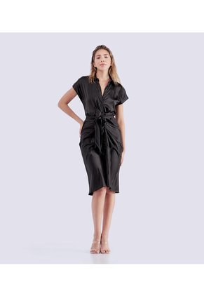 Vestido Para Mujer Camisero Con Drapeado Delantero Derek