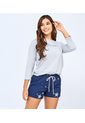 Pijama Para Mujer Blusa Manga Larga Y Short Derek de Derek