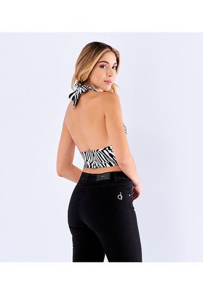 Blusa Para Mujer Halter, Animal Print Cebra Derek