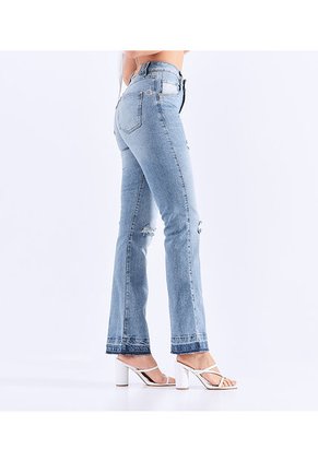 Jean Para Mujer Bota Flare Con Botonera Y Proceso Derek