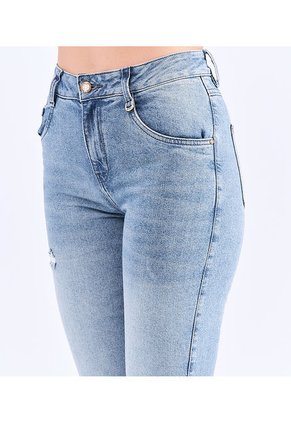 Jean Para Mujer Bota Flare Con Botonera Y Proceso Derek