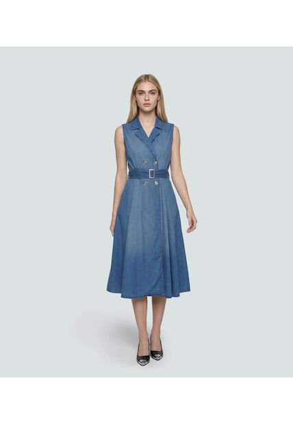 Vestido Para Mujer Azul Medio_Claro Derek