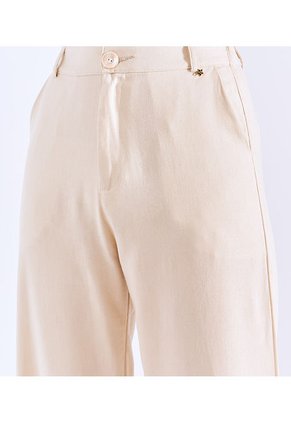 Pantalon En Lino Para Mujer Bota Recta Derek