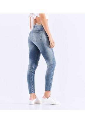 Jean Skinny Para Mujer Bordado Floral Derek