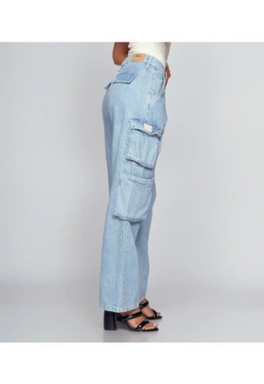 Jean Para Mujer Cargo Con Proceso Claro Barcelona Thalia Derek