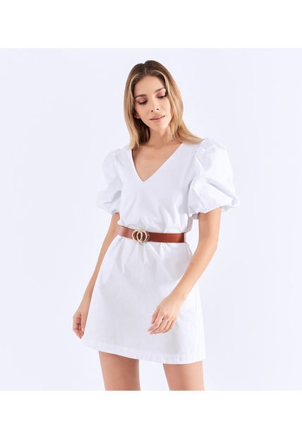 Vestido Corto Para Mujer Con Volumen En Manga Derek