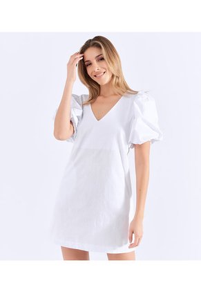 Vestido Corto Para Mujer Con Volumen En Manga Derek