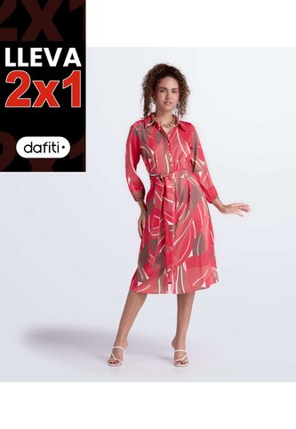 Vestido Corto Para Mujer Manga Larga Estampado Derek Derek