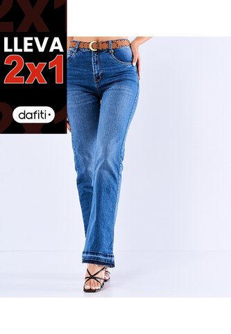 Jean Para Mujer Bota Straight Con Proceso  Derek Derek