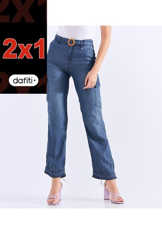 Jean Para Mujer Ajustado Tipo Cargo Derek Derek