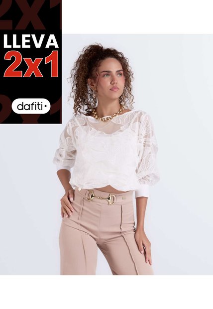 Blusa Para Mujer Bordada Unicolor Derek
