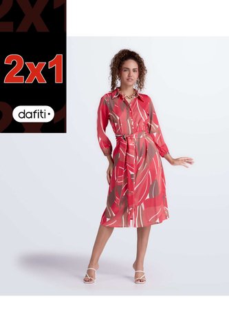Vestido Corto Para Mujer Manga Larga Estampado Derek Derek