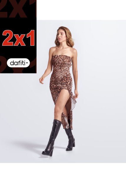 Vestido Para Mujer Largo Animal Print Derek