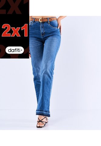 Jean Para Mujer Bota Straight Con Proceso  Derek Derek