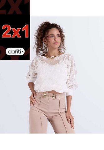 Blusa Para Mujer Bordada Unicolor Derek Derek
