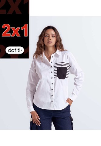 Camisera Manga Larga Para Mujer Con Sublimado Y Bolsillo En Contraste Derek Derek
