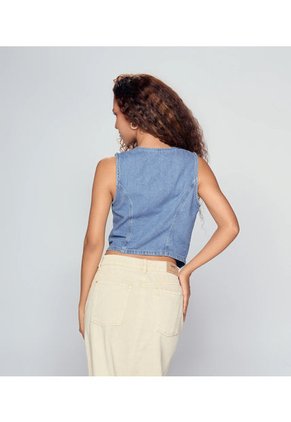 Chaleco Para Mujer En Indigo Con Proceso  Derek