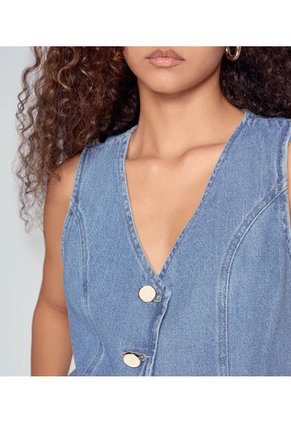 Chaleco Para Mujer En Indigo Con Proceso  Derek