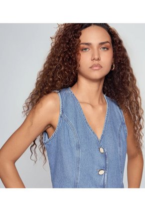 Chaleco Para Mujer En Indigo Con Proceso  Derek