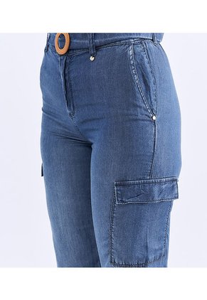 Jean Para Mujer Ajustado Tipo Cargo Derek