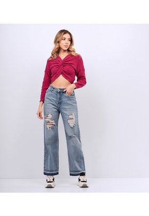 Buzo Para Mujer Tejido Entrelazado Unicolor Selena Derek