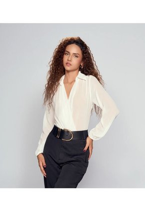 Blusa Tipo Body Con Drapeado Para Mujer Derek