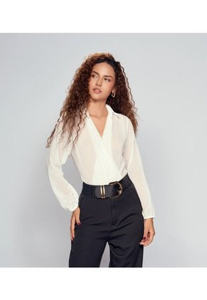 Blusa Tipo Body Con Drapeado Para Mujer Derek