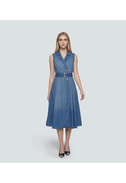 Vestido Para Mujer Azul Medio_Claro Derek