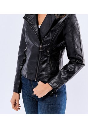 Chaqueta De Cuero Polipiel Mujer Derek
