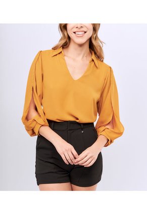 Blusa Para Mujer Manga Larga Unicolor Derek