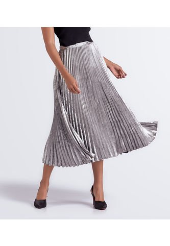 Falda Larga Plisada Unicolor Derek Derek