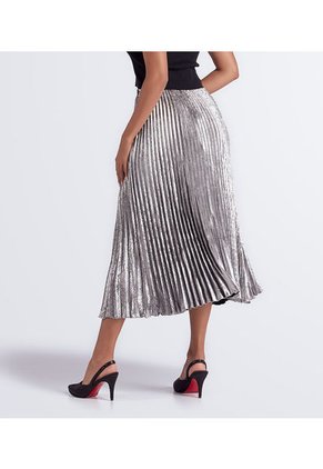 Falda Larga Plisada Unicolor Derek