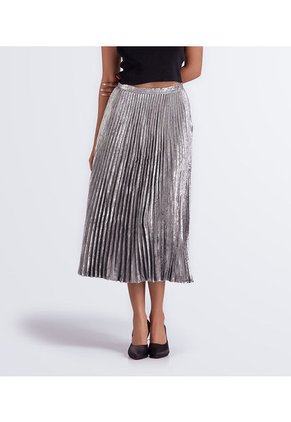 Falda Larga Plisada Unicolor Derek