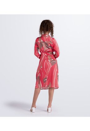 Vestido Corto Para Mujer Manga Larga Estampado Derek