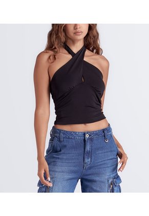 Blusa Cruzada Con Escote Para Mujer Derek