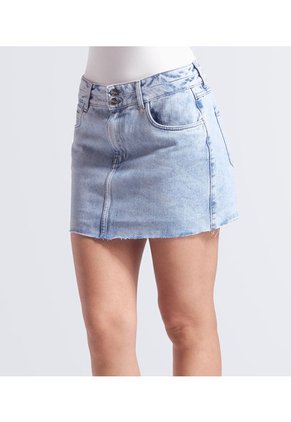 Falda Corta En Indigo Con Proceso Tina Derek