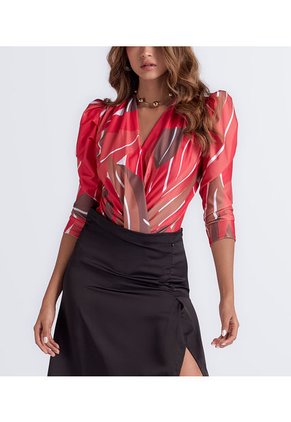 Body Para Mujer Manga 3/4 Con Hombreras Derek