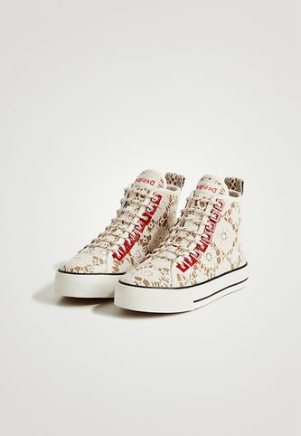Baskets Desigual Cosmic India - Blanc En Simili Cuir - Pour Femme - Neuf Avec Boîte + Livraison Rapide
