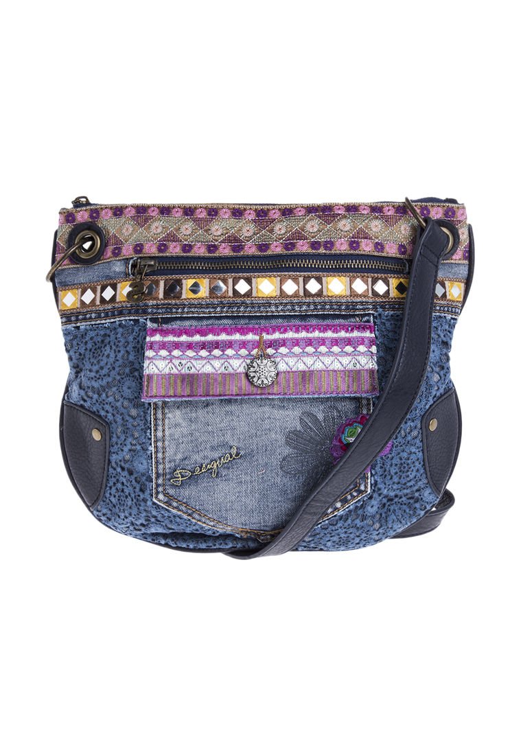 bolso azul marino desigual