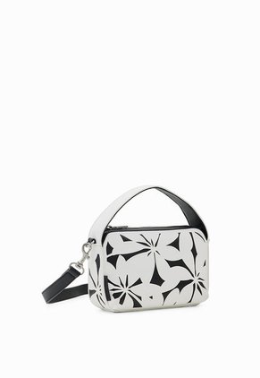 Bolso Manos Libres Crudo-Negro Desigual