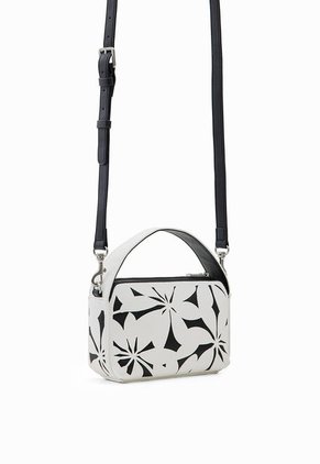 Bolso Manos Libres Crudo-Negro Desigual