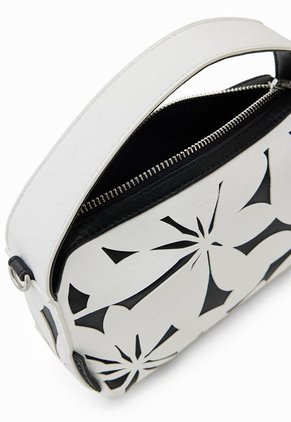 Bolso Manos Libres Crudo-Negro Desigual