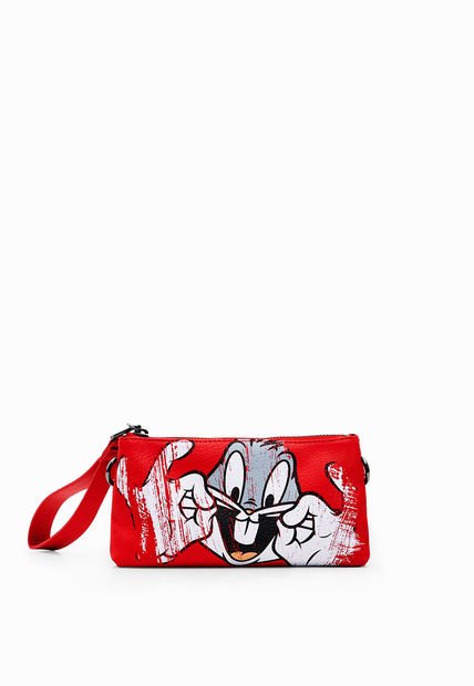 Bolso Manos Libres Rojo-Blanco-Gris Desigual Bugs Bunny