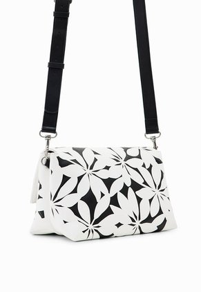 Bolso Manos Libres Crudo-Negro-Verde Desigual