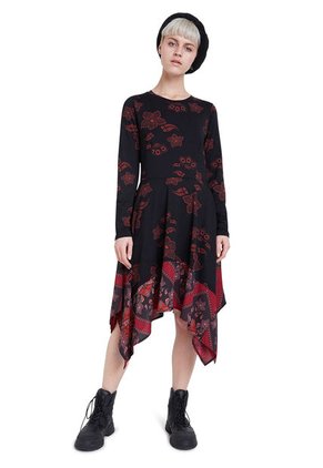 Vestido Negro-Rojo Desigual