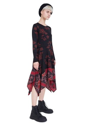 Vestido Negro-Rojo Desigual