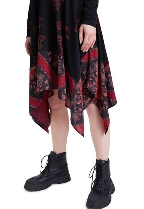 Vestido Negro-Rojo Desigual