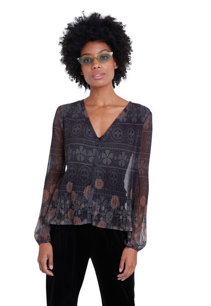 Blusa Negro-Multicolor Desigual