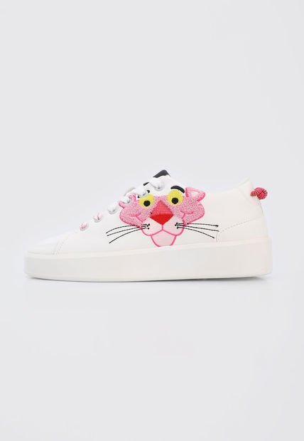 Tenis Lifestyle Blanco-Multicolor Desigual Sneakers plataforma Pink Panther