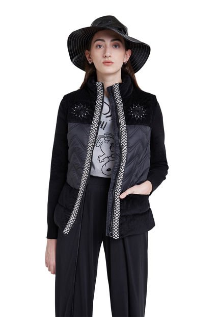 Chaqueta Negro Desigual